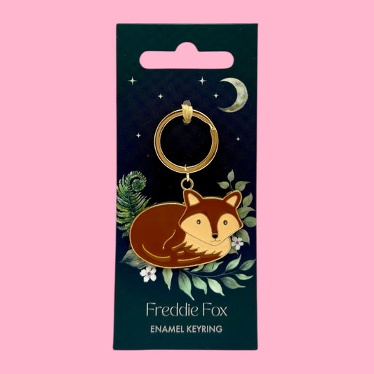Fox Keyring, Enamel Woodland Animal Keychain ✨🦊