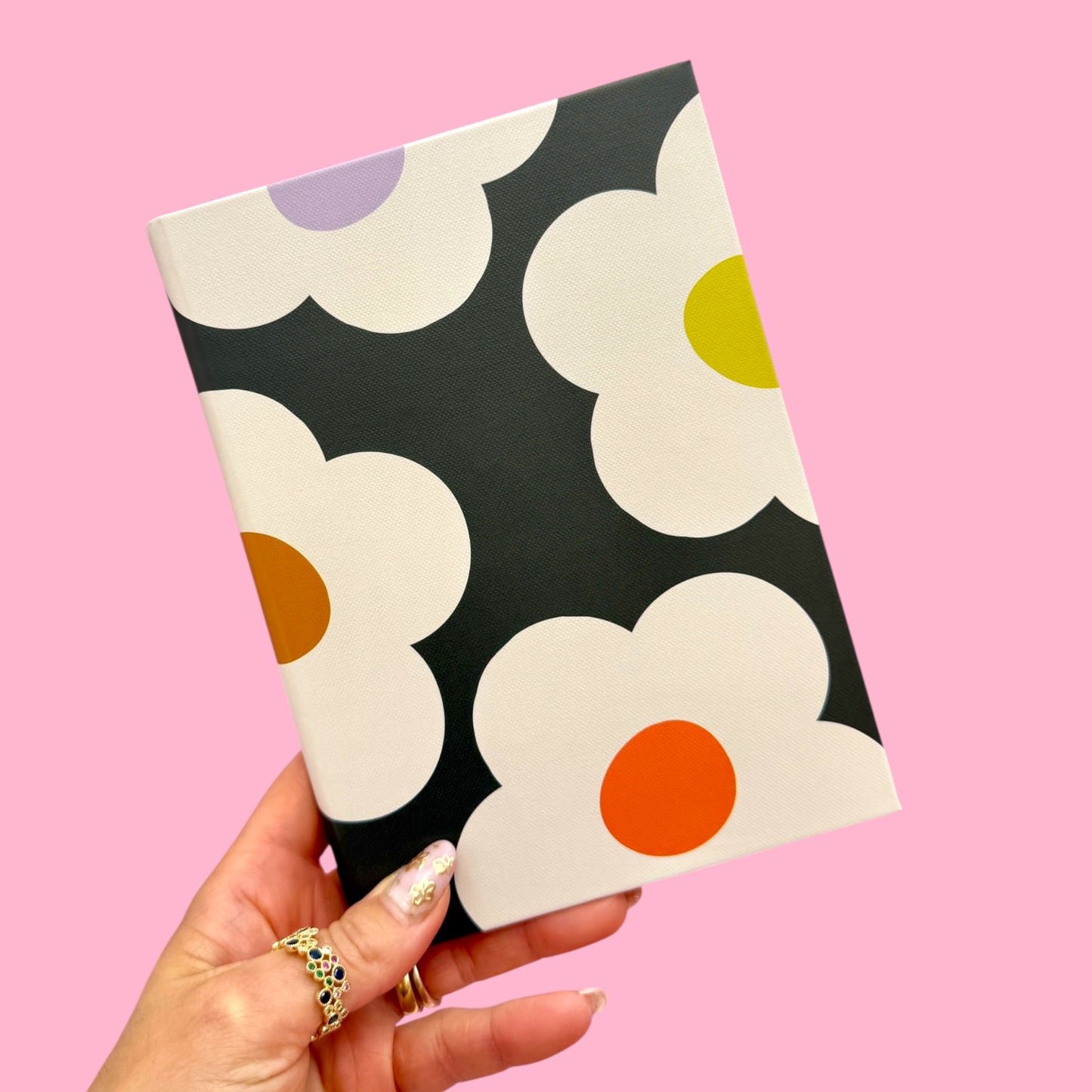 🌼 Retro Daisy Slim Notebook