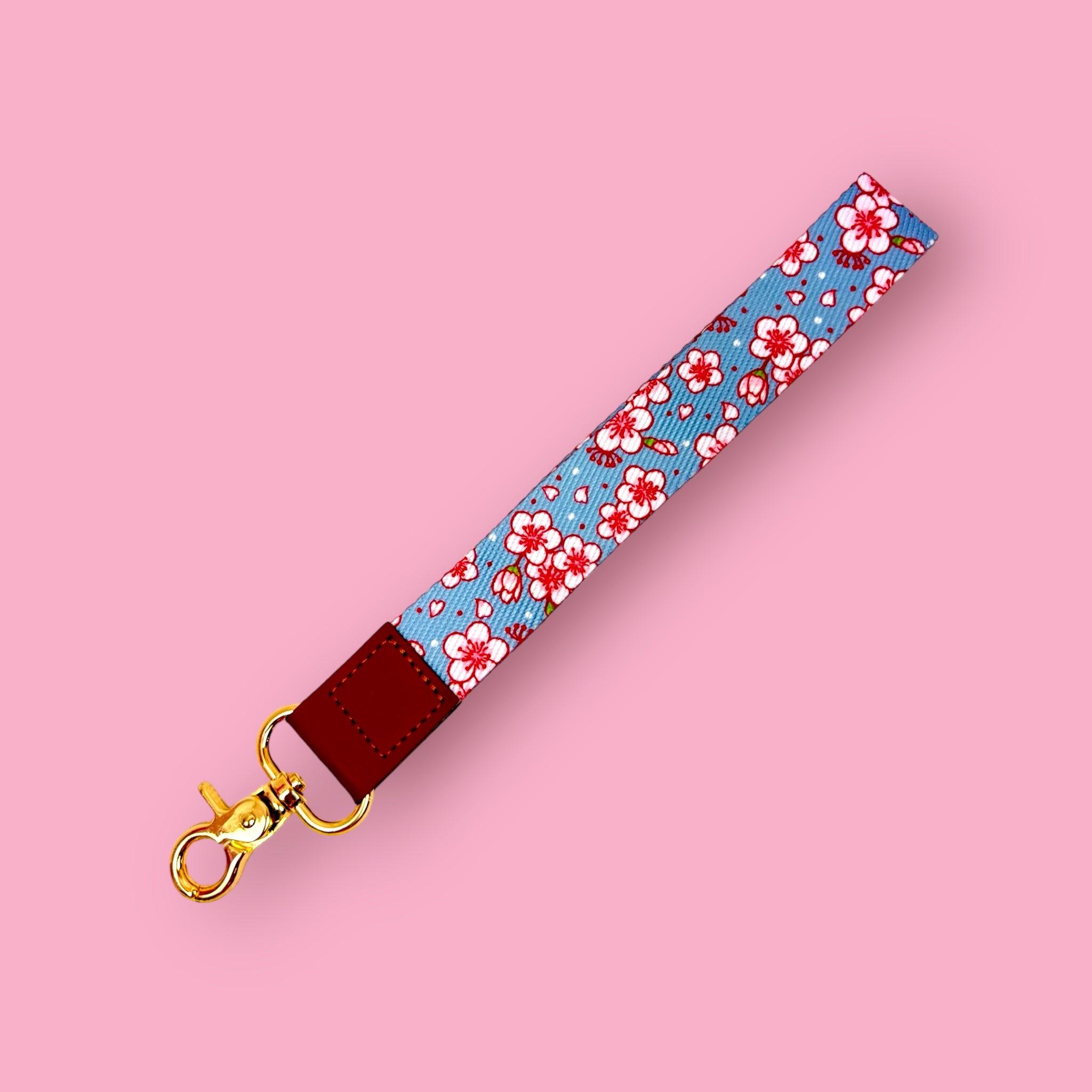 Cherry Blossom Patterned Wristlet