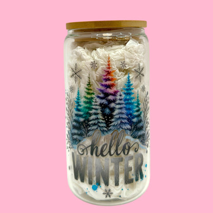 ✨ Hello Winter Glass Cup ❄️🎄 | 16oz