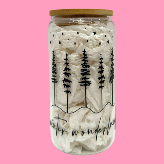 🖤 Winter Wonderland Glass – 16oz ❄️🌲