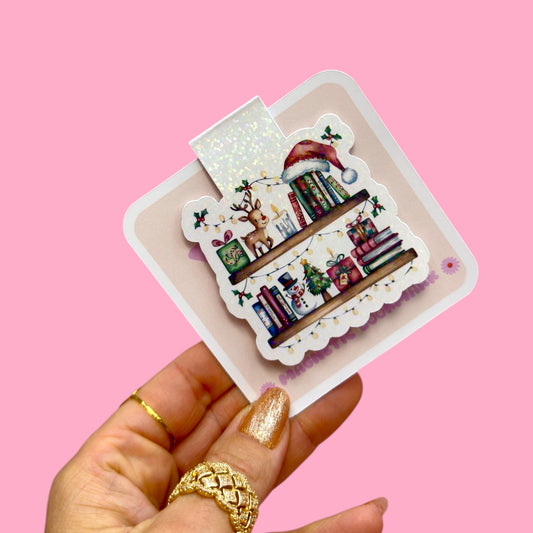🎄✨ Cozy Christmas Bookshelf Bookmark 📚❄️