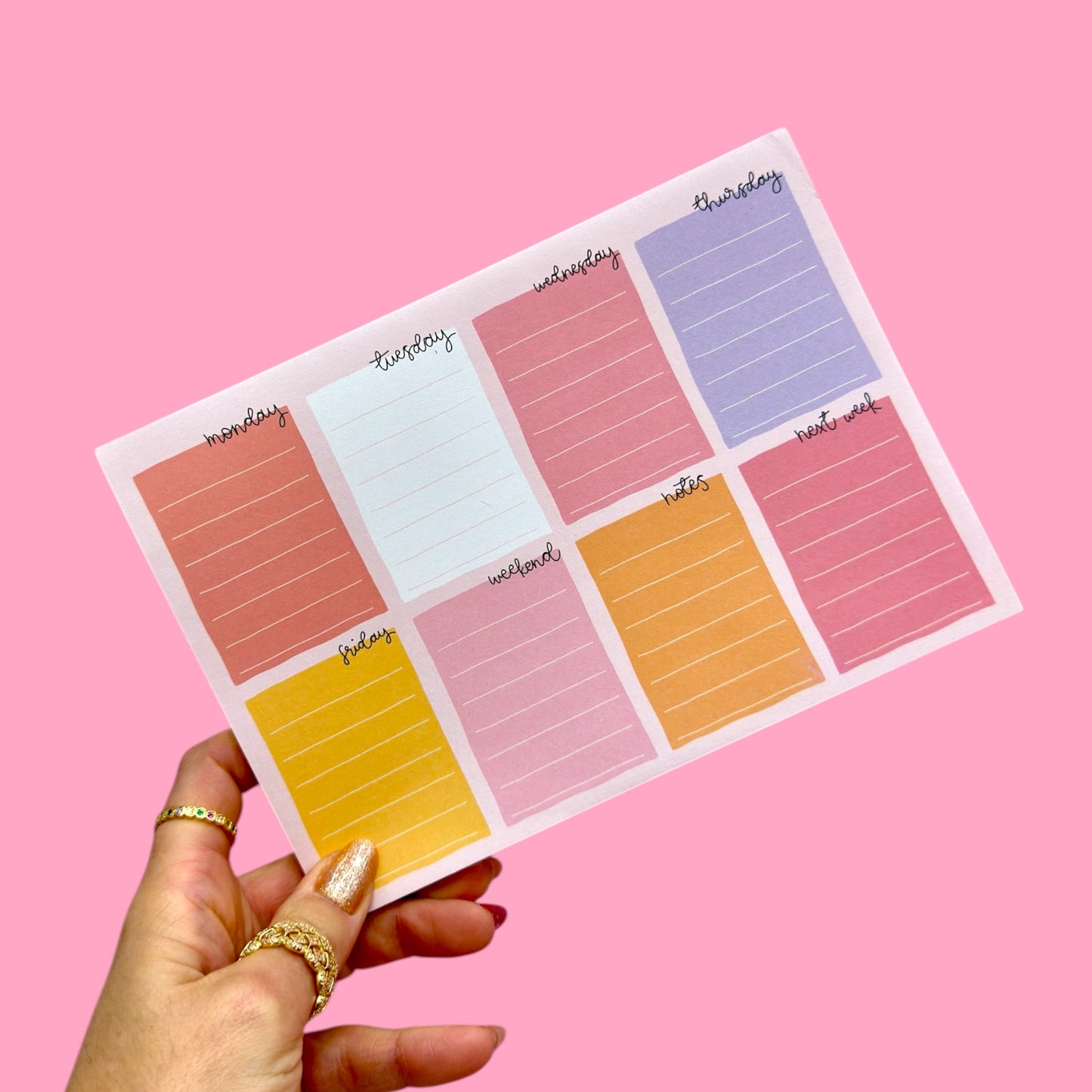 📆🌈 Pastel Weekly Planner Pad – Printed in the UK