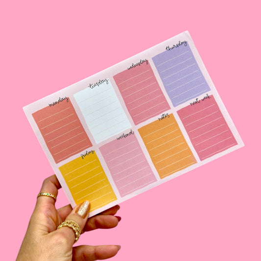 📆🌈 Pastel Weekly Planner Pad – Printed in the UK