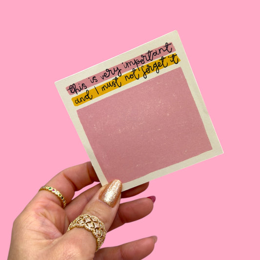 📌💭 “Very Important Reminder” Sticky Note Pad – Printed in the UK