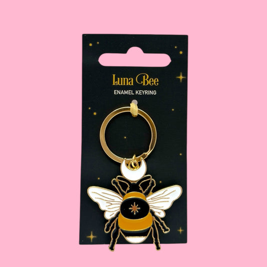 🐝 Golden Luna Bee Enamel Keyring✨