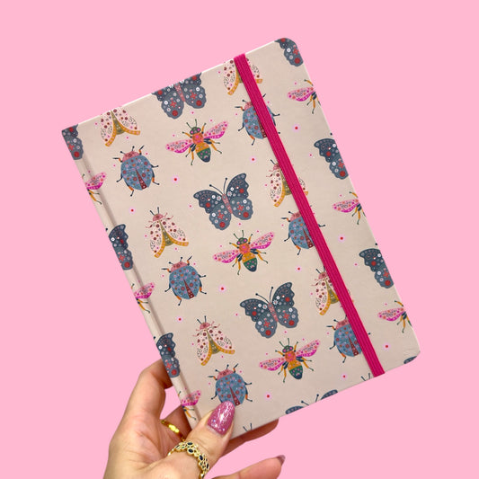 🦋 Whimsical Bugs A5 Notebook | Butterfly & Bee Elastic Journal 📓✨
