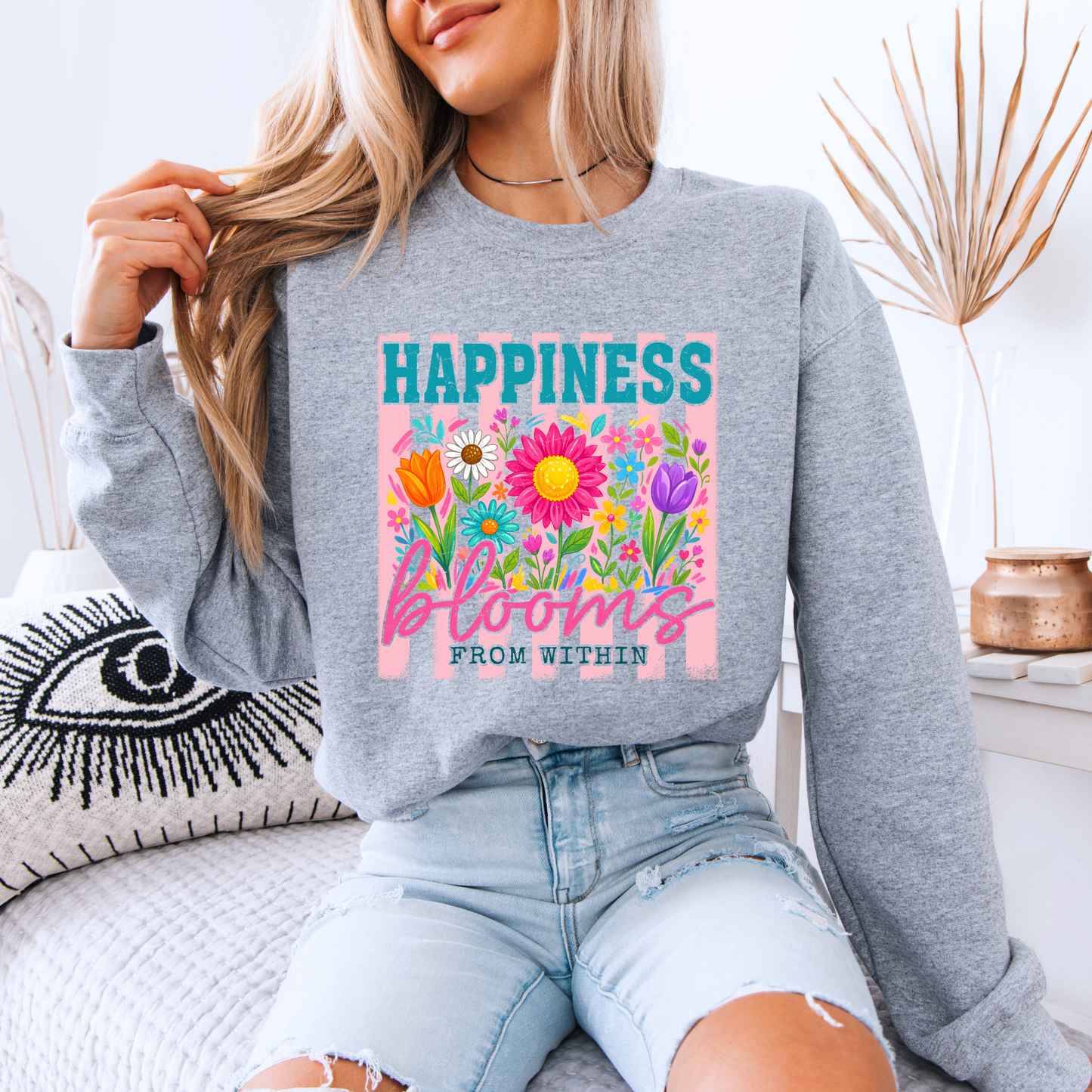 🌸✨Happiness Blooms From Within Floral Sweatshirt 🌼💖🌷