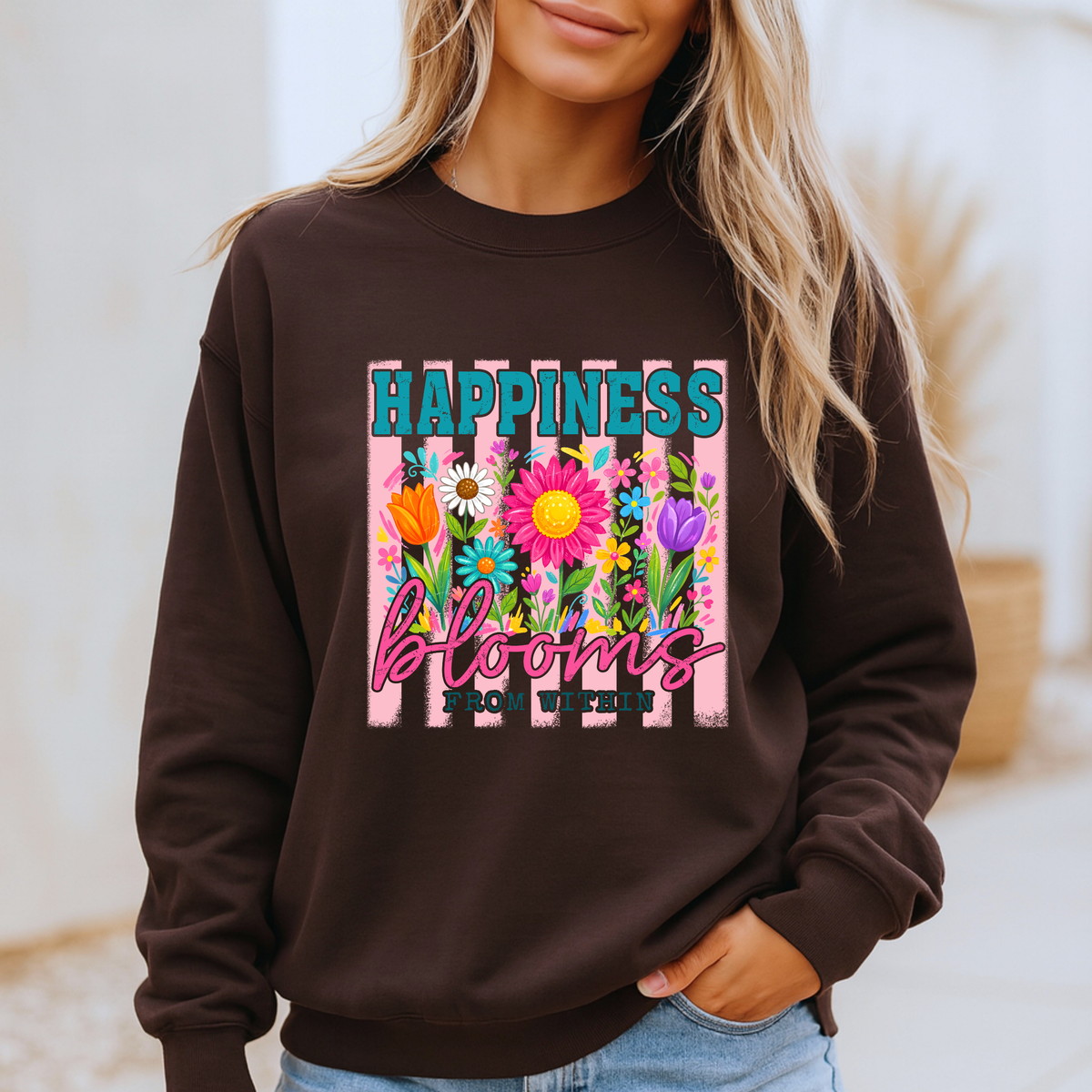 🌸✨Happiness Blooms From Within Floral Sweatshirt 🌼💖🌷