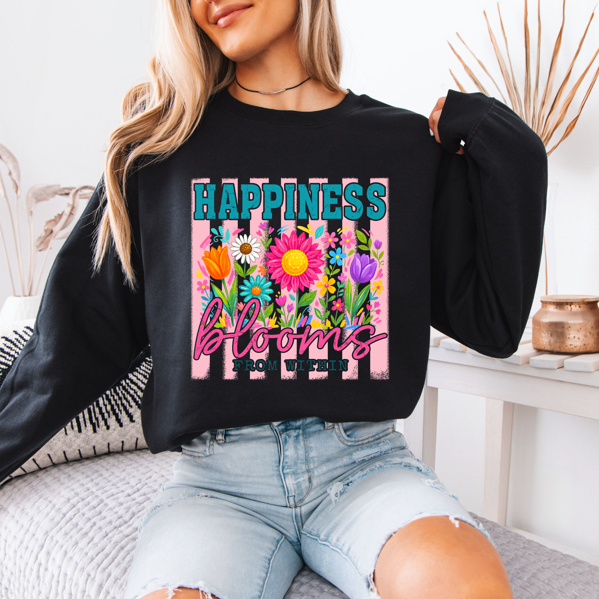 🌸✨Happiness Blooms From Within Floral Sweatshirt 🌼💖🌷