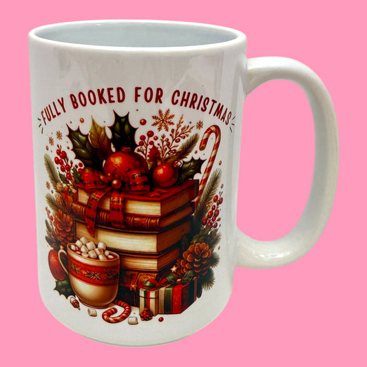 🎄 Fully Booked for Christmas – 15oz Mug 📚☕