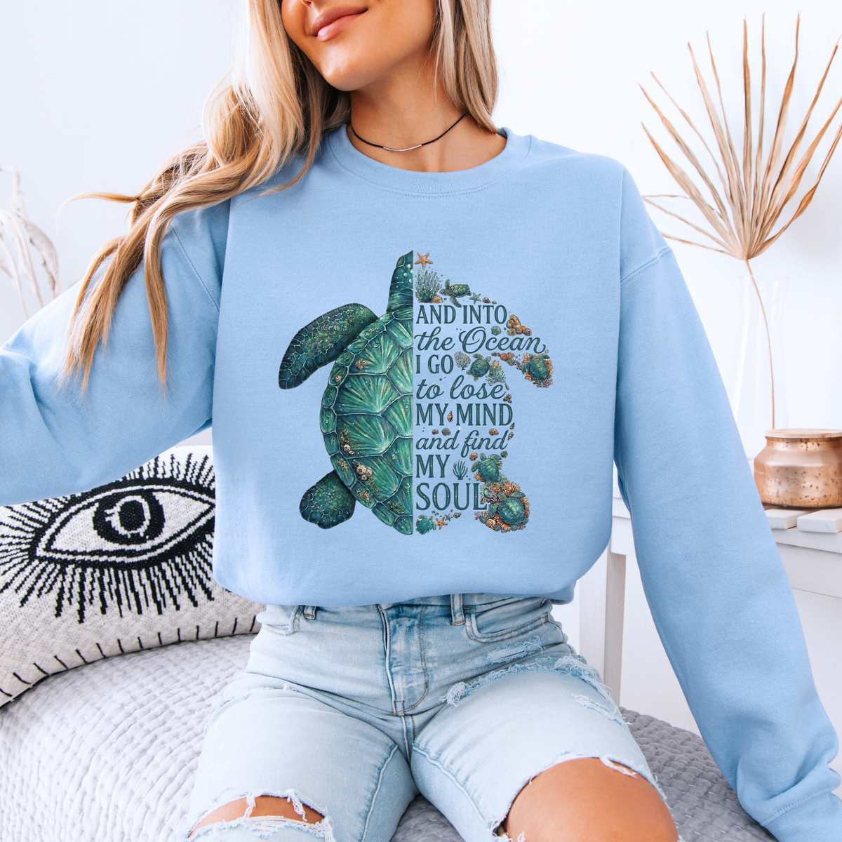 🐢🌊 Into The Ocean Cozy Sea Turtle Sweatshirt ✨💙🌺