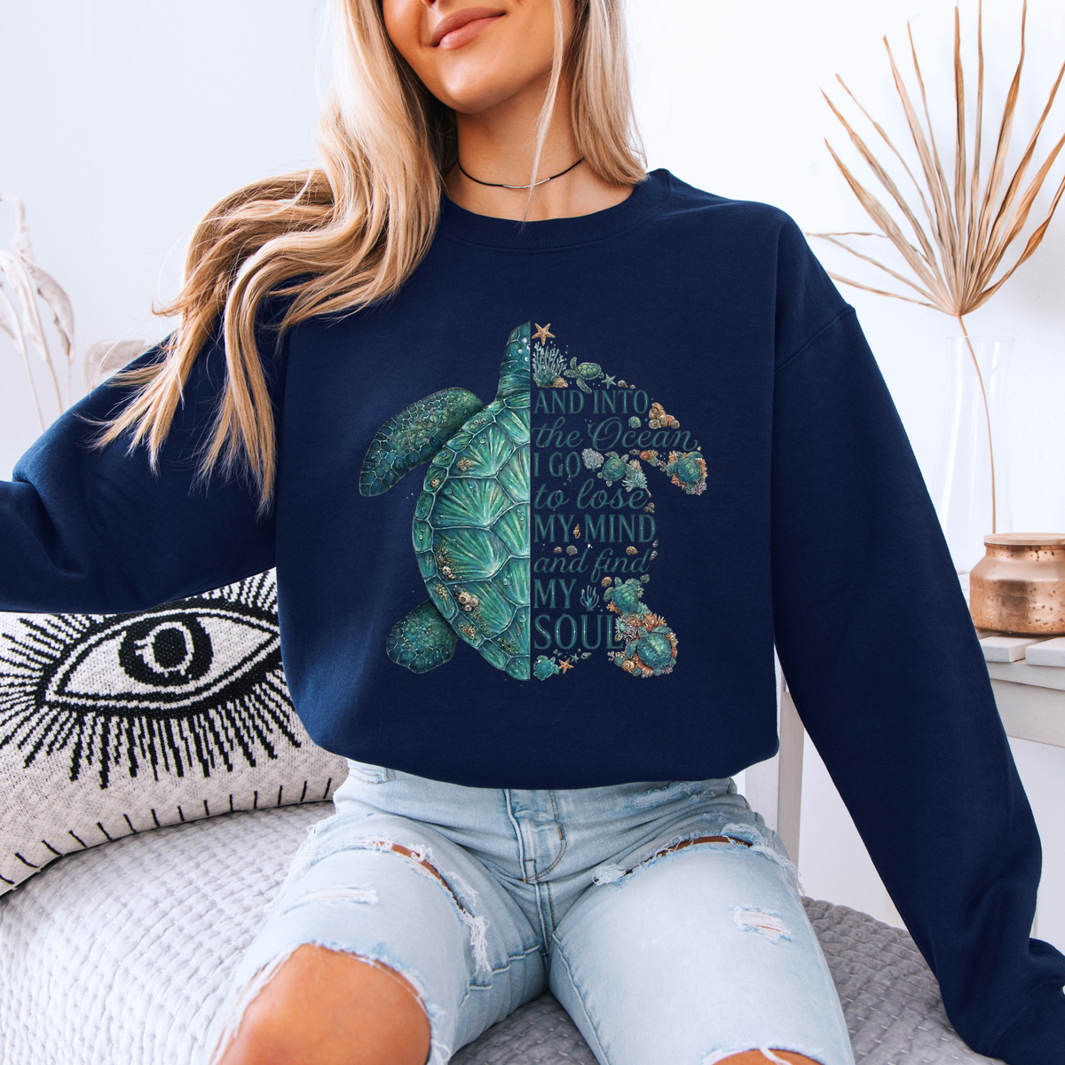 🐢🌊 Into The Ocean Cozy Sea Turtle Sweatshirt ✨💙🌺