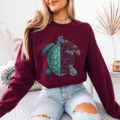 🐢🌊 Into The Ocean Cozy Sea Turtle Sweatshirt ✨💙🌺