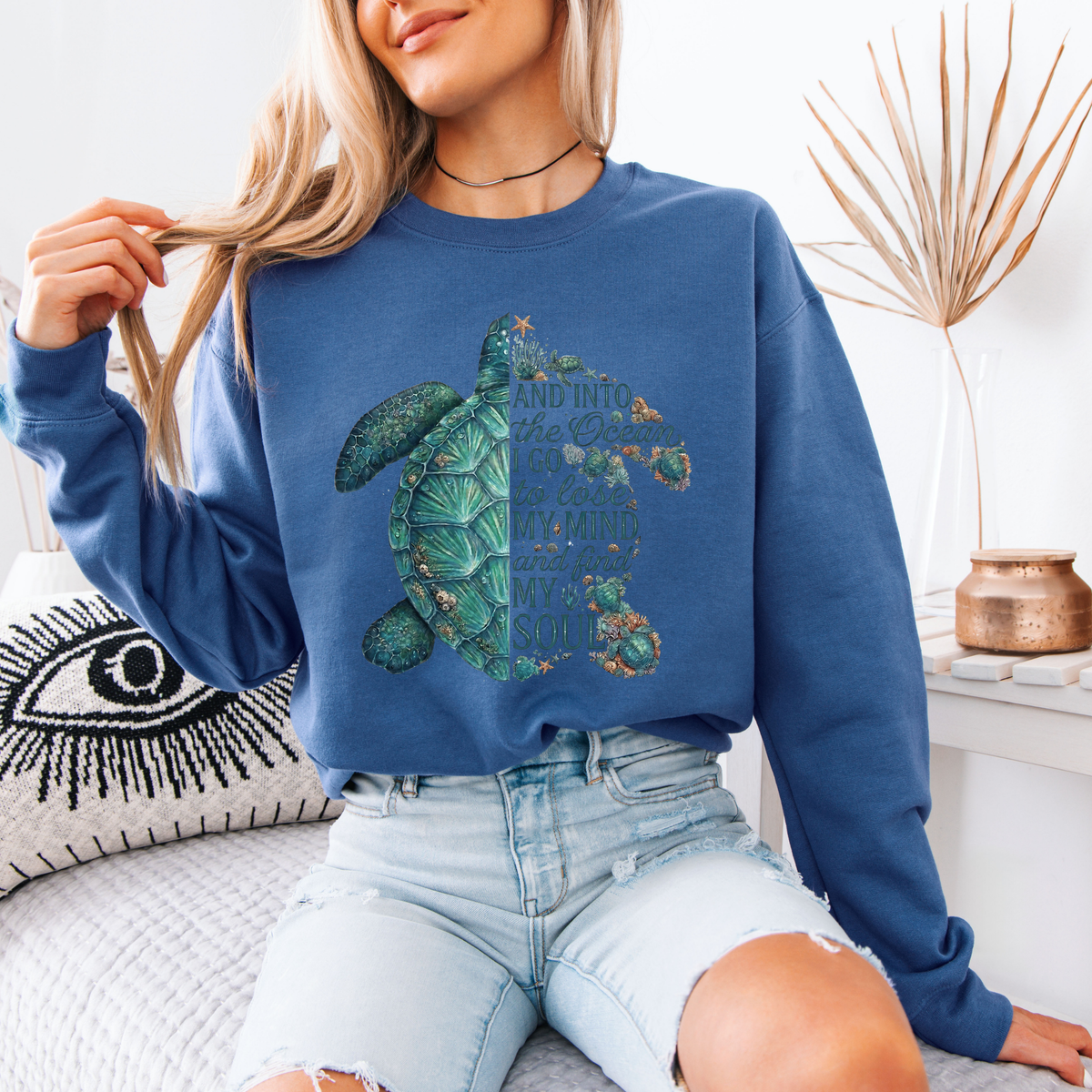 🐢🌊 Into The Ocean Cozy Sea Turtle Sweatshirt ✨💙🌺