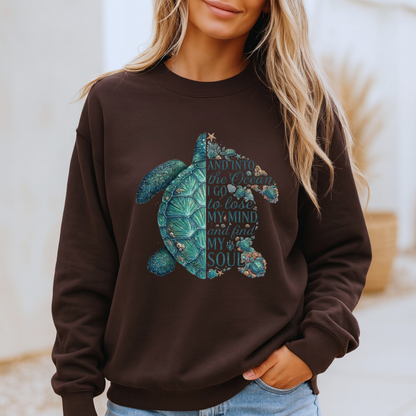 🐢🌊 Into The Ocean Cozy Sea Turtle Sweatshirt ✨💙🌺