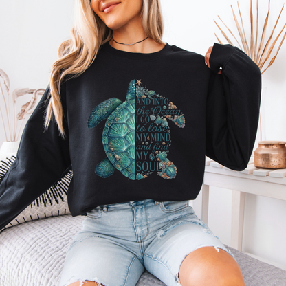 🐢🌊 Into The Ocean Cozy Sea Turtle Sweatshirt ✨💙🌺