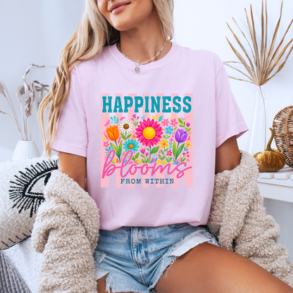 🌸✨ Happiness Blooms From Within Floral t-shirt 🌼💖🌷