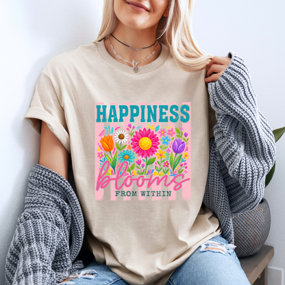 🌸✨ Happiness Blooms From Within Floral t-shirt 🌼💖🌷