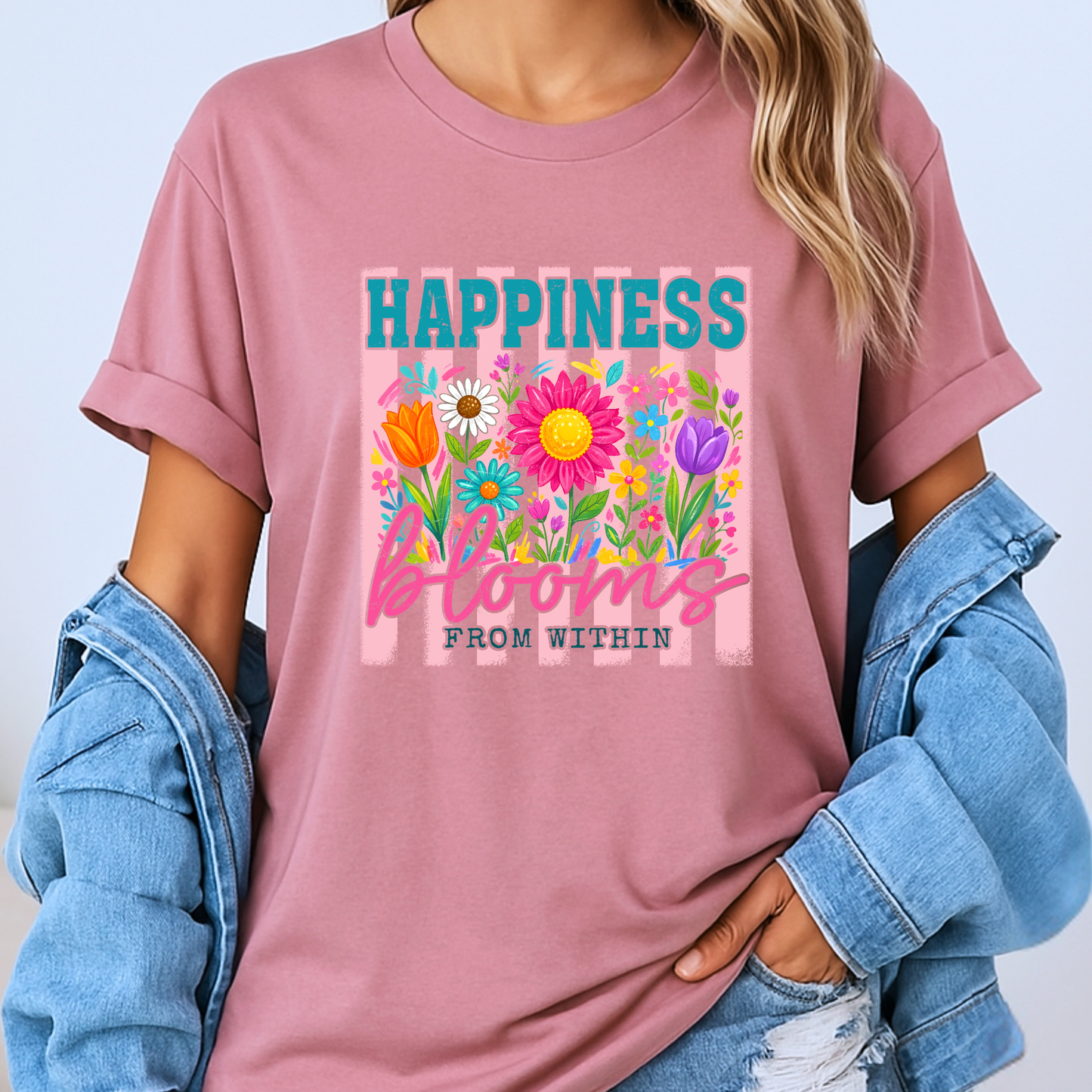 🌸✨ Happiness Blooms From Within Floral t-shirt 🌼💖🌷