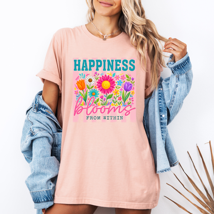 🌸✨ Happiness Blooms From Within Floral t-shirt 🌼💖🌷