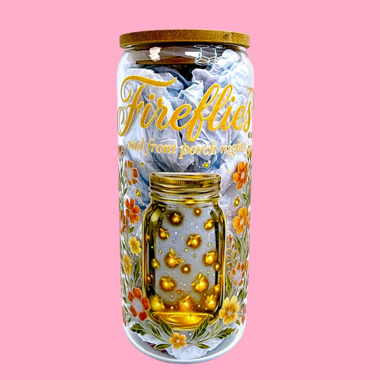 ✨Fireflies & Front Porch Nights 20oz Glass Cup ✨