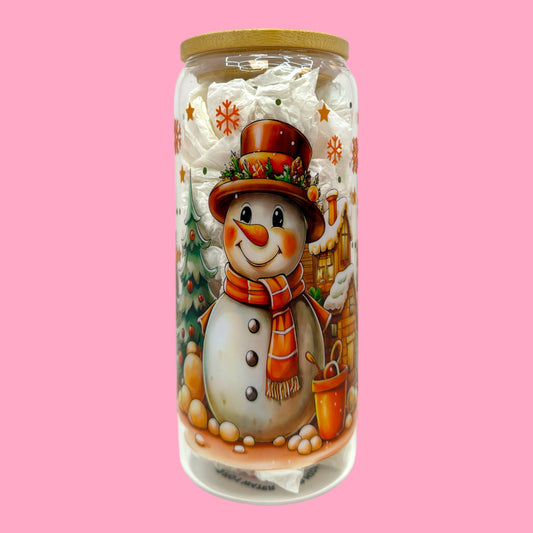 🧣🎄 Cozy Snowman Christmas Cup – 20oz