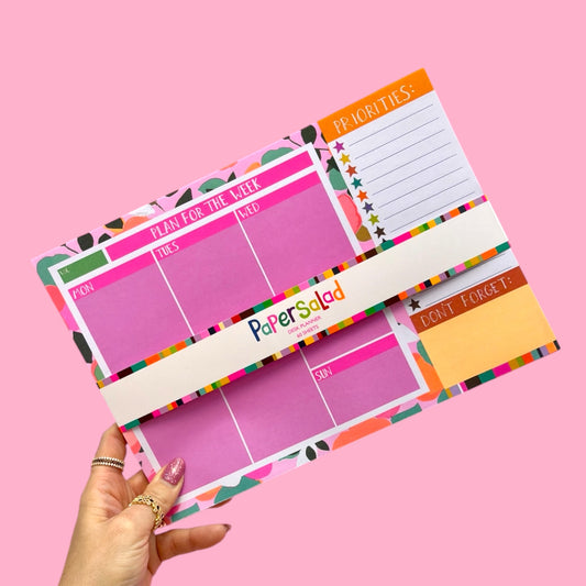 🌸💖 Colourful Hearts Weekly Desk Planner✨