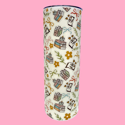 📚Cozy Bookish Bows 20oz Tumbler🌸
