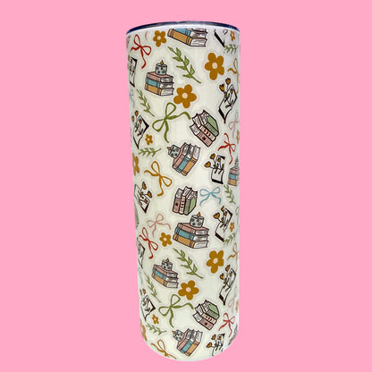 📚Cozy Bookish Bows 20oz Tumbler🌸