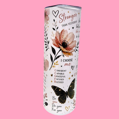🦋 She Is Fierce 20oz Motivational Tumbler 🌸✨