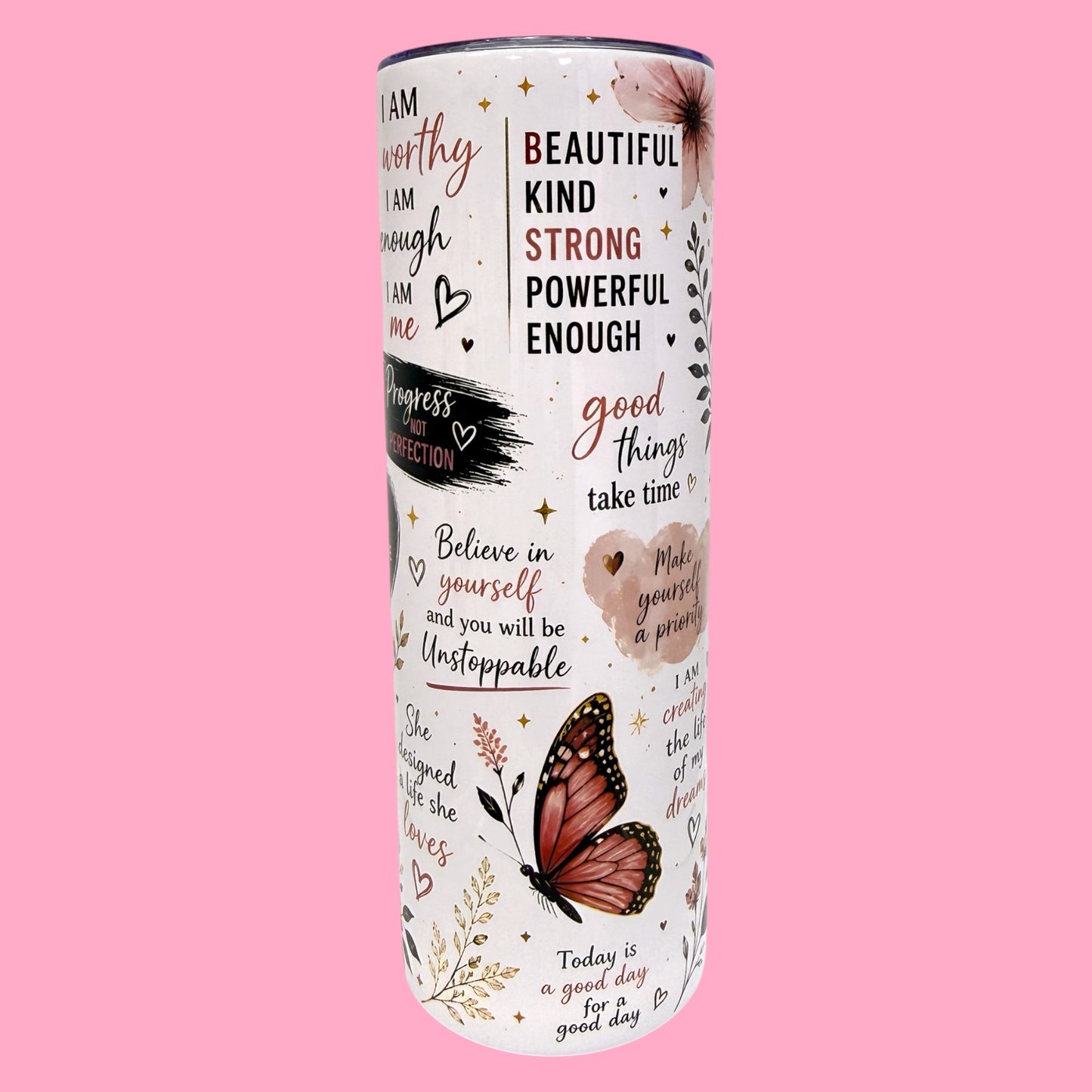🦋 She Is Fierce 20oz Motivational Tumbler 🌸✨