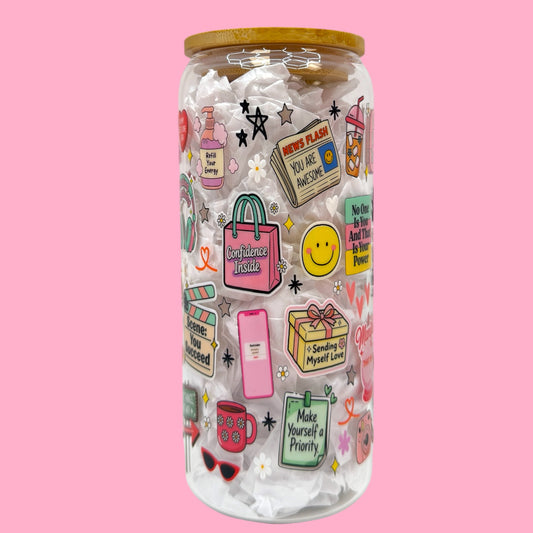 💖That Girl Motivation 20oz Glass Cup✨