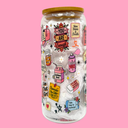 💖That Girl Motivation 20oz Glass Cup✨
