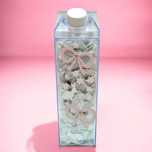 Bunny Bows 17oz Milk Carton Bottle 🐰🎀🌸