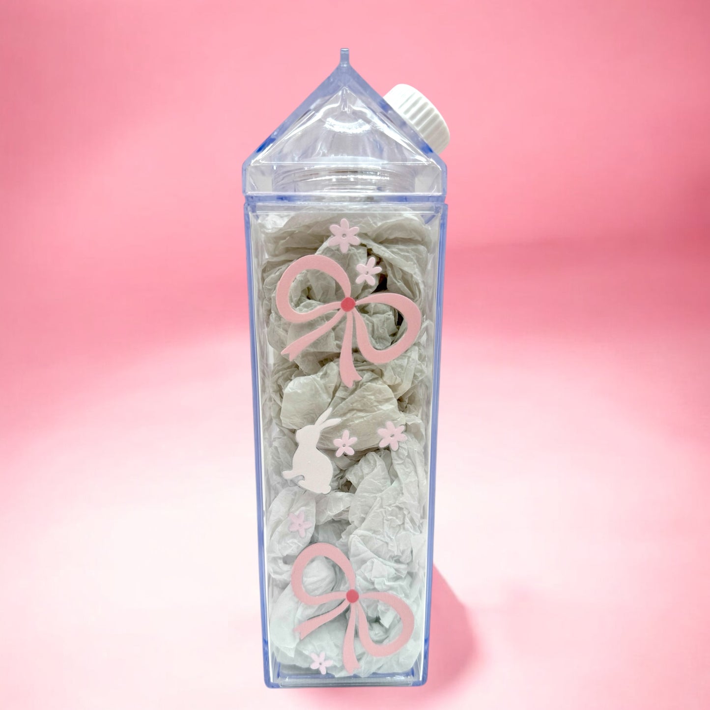Bunny Bows 17oz Milk Carton Bottle 🐰🎀🌸