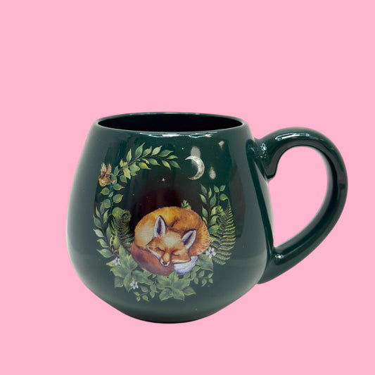🦊 Enchanted Sleeping Fox 16oz Forest Mug 🌙🍃