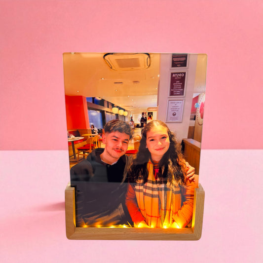 🖼️ LED Glass Photo Frame 6x8” – Light Up Your Memories ✨