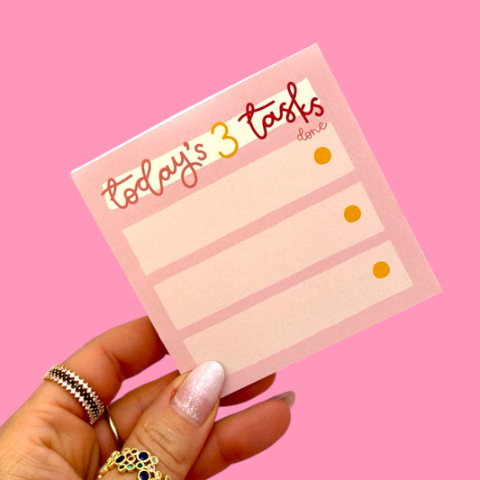 💖 Today’s 3 Tasks Sticky Notes ✨