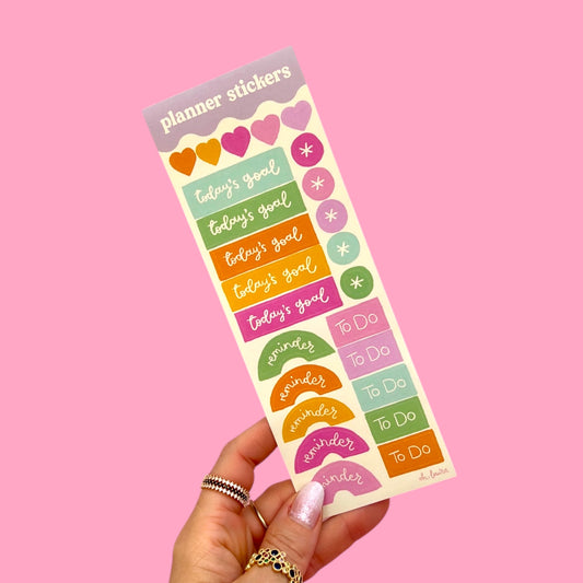 🌈 Cute Planner Stickers Sheet 💖