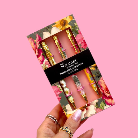 🌸 Botanical Floral Ballpoint Pen Set ✨