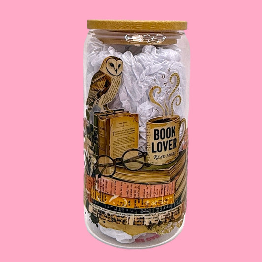 🦉Book Lover 16oz Glass Cup ✨