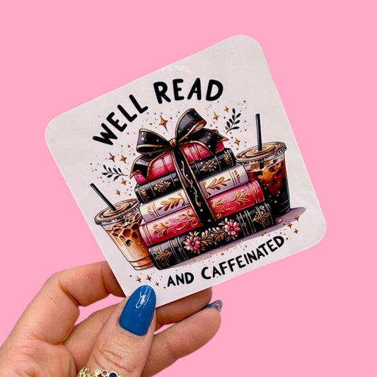 ☕Well Read & Caffeinated Coaster 📚
