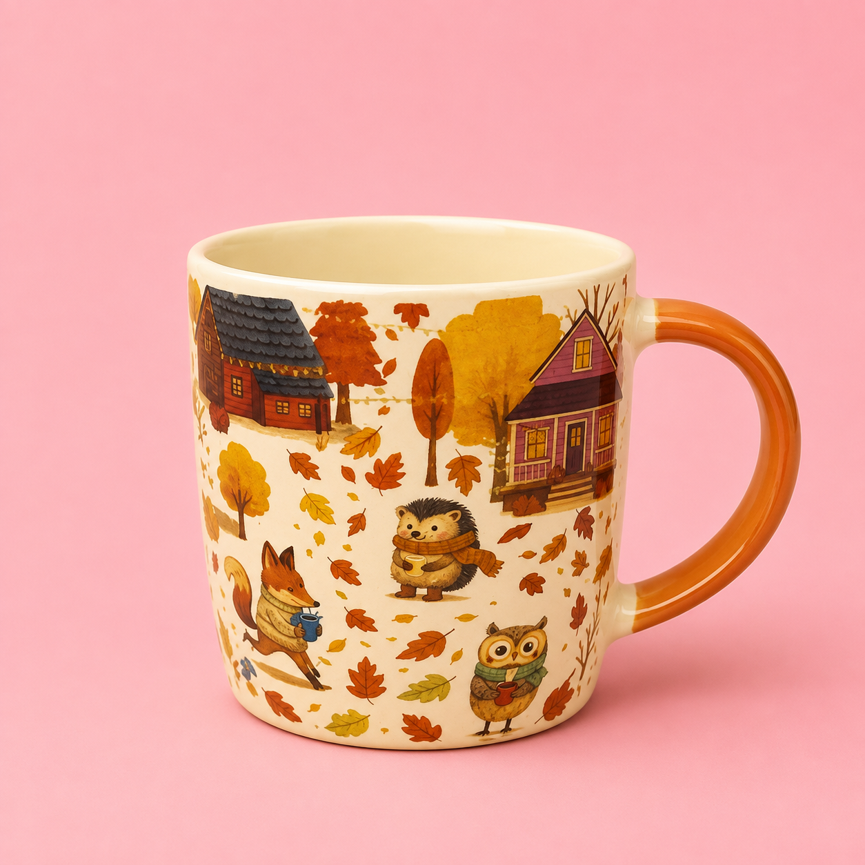 🍂 Cosy Woodland Mug & Maple Leaf Tea Infuser Set | 13oz