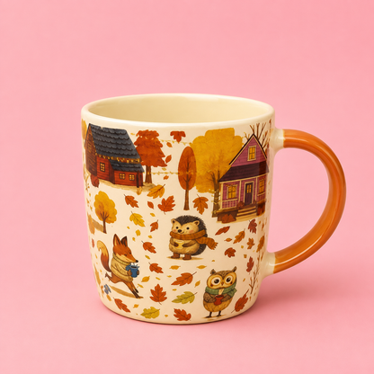 🍂 Cosy Woodland Mug & Maple Leaf Tea Infuser Set | 13oz