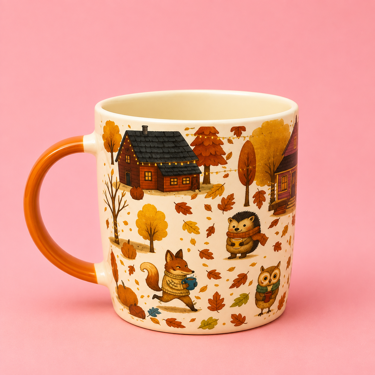 🍂 Cosy Woodland Mug & Maple Leaf Tea Infuser Set | 13oz