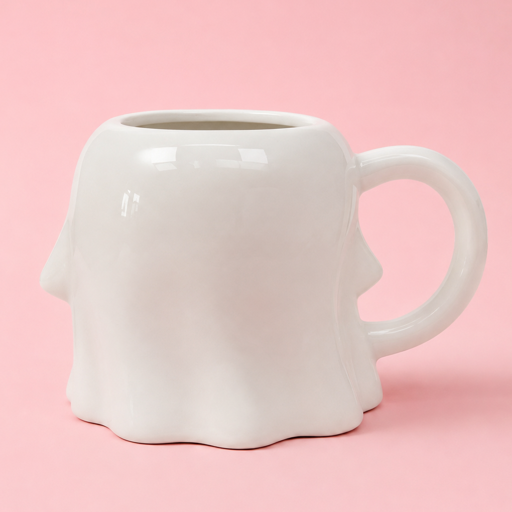 👻🌼 Groovy Ghost Ceramic Mug 17oz