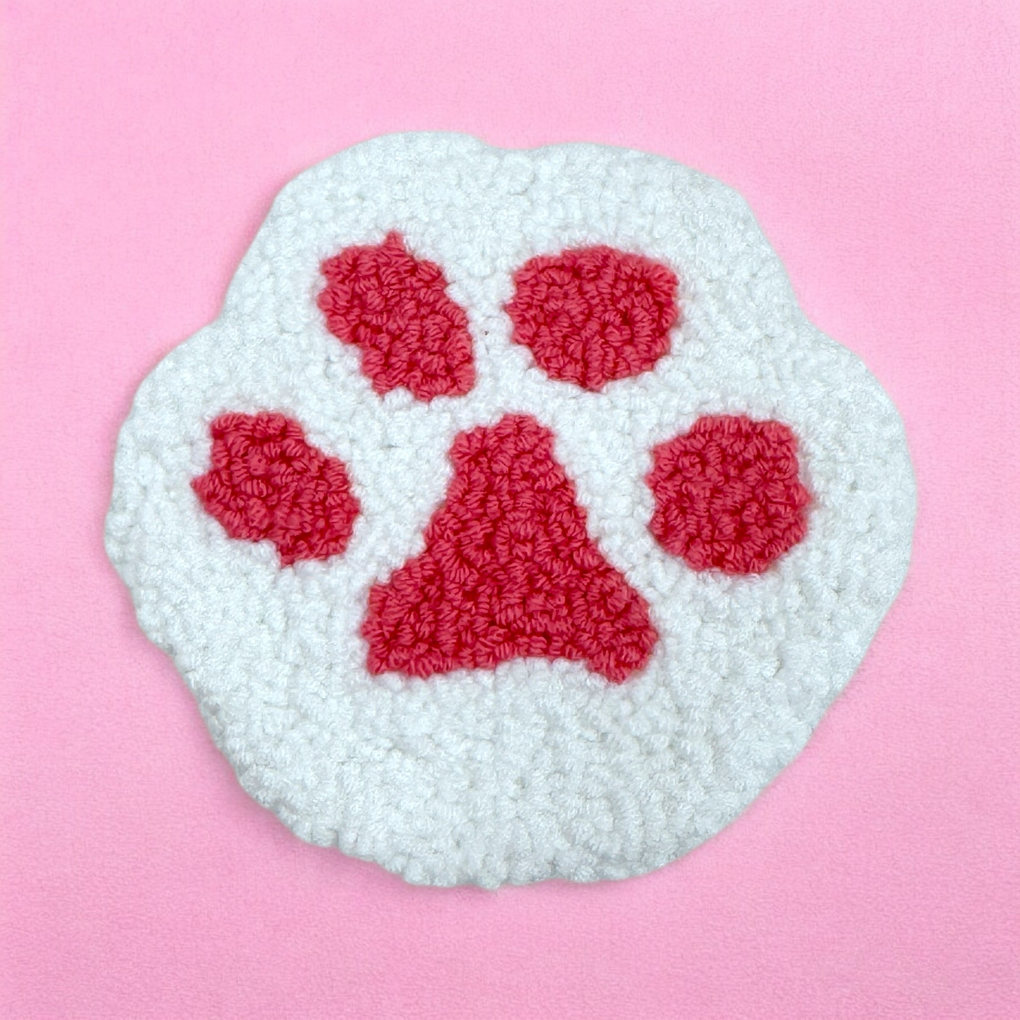 🐾 Pawfect Mug Rug Coaster – Handmade Punch Needle Art ❤️