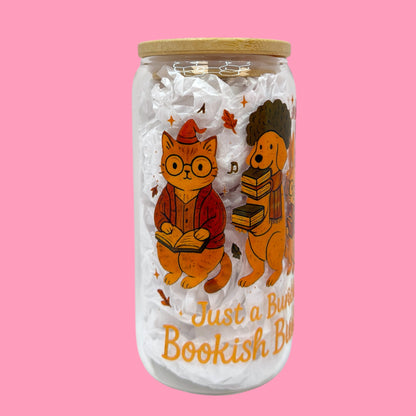 🧡Just a Bunch of Bookish Buddies 16oz Glass Cup 📚