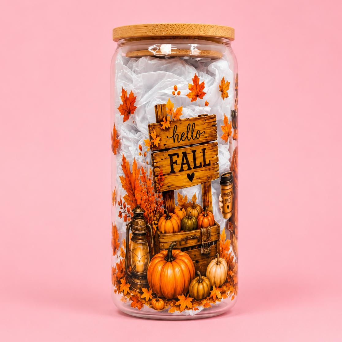 🧡Hello Fall Duck Glass Cup 20oz🦢✨